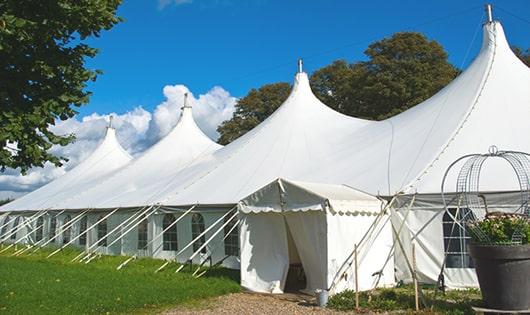 portable toilets arranged for a event, providing quick and easy access for attendees in Newtown Square PA